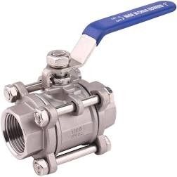PDR 0.8 Seat En มาตรฐาน 3 ชิ้นบอลวาล์ว Full Bore Npt Dn50 Aisi 316l Pn16